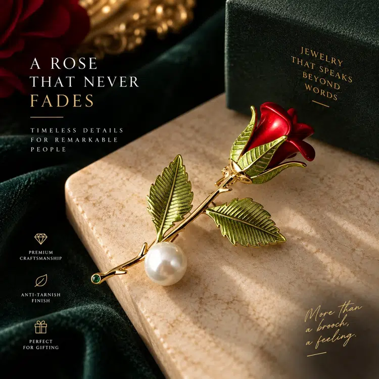 Designer Rose Brooch