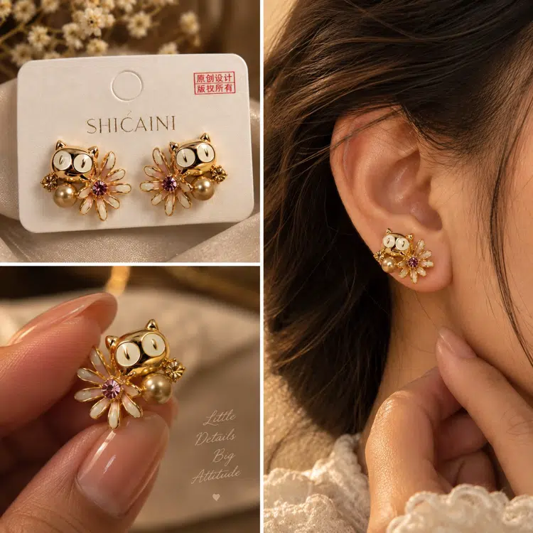 Designer Crafted Owl Earrings