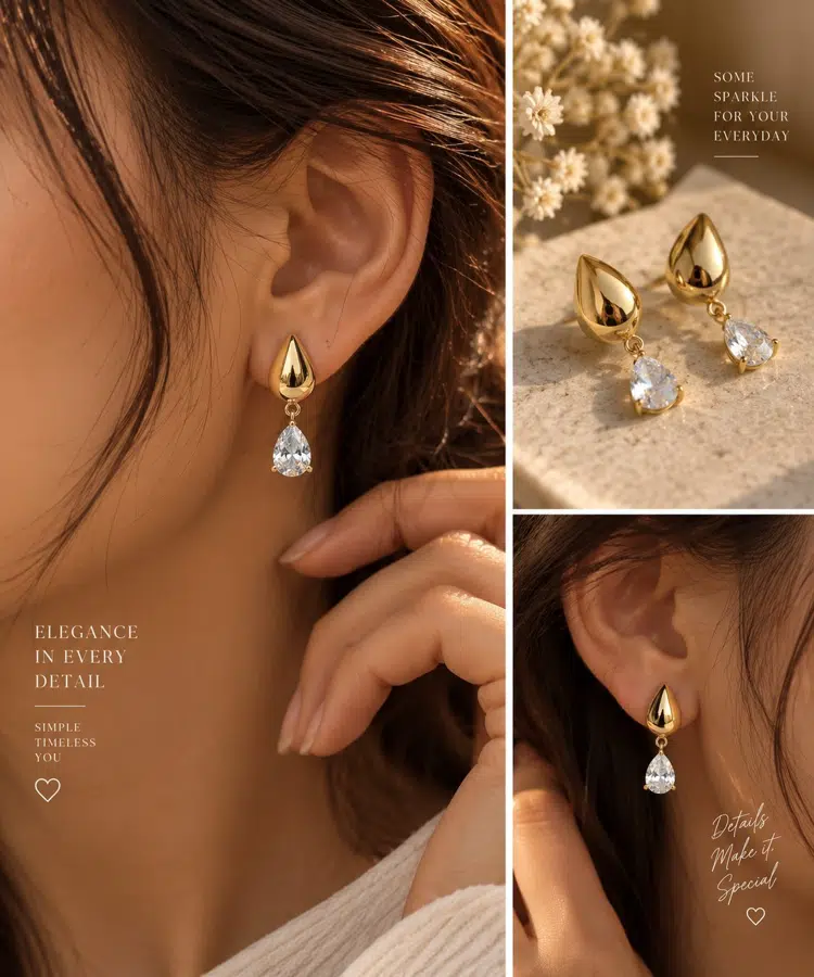 Premium Diamond Drop Earrings