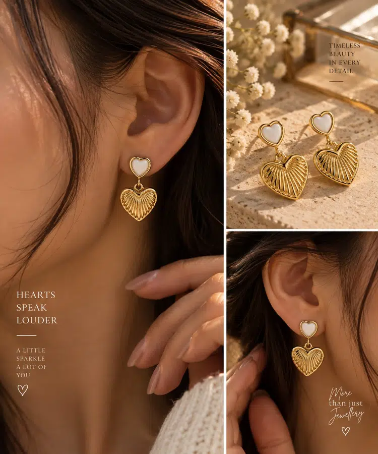 Premium Heart Drop Earrings